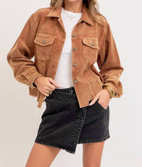 Sweet Lovely By Jen - Corduroy Shacket