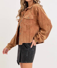 Sweet Lovely By Jen - Corduroy Shacket