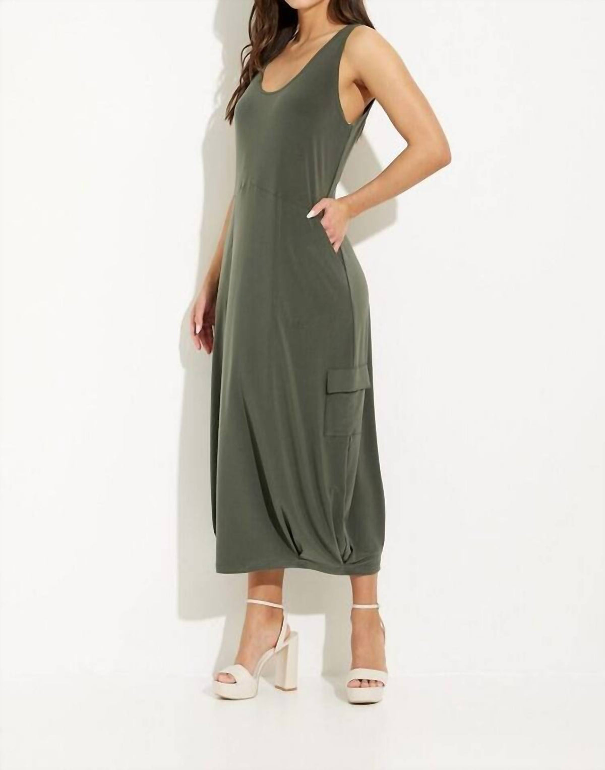 Sympli - Pleated Hem Tank Dress