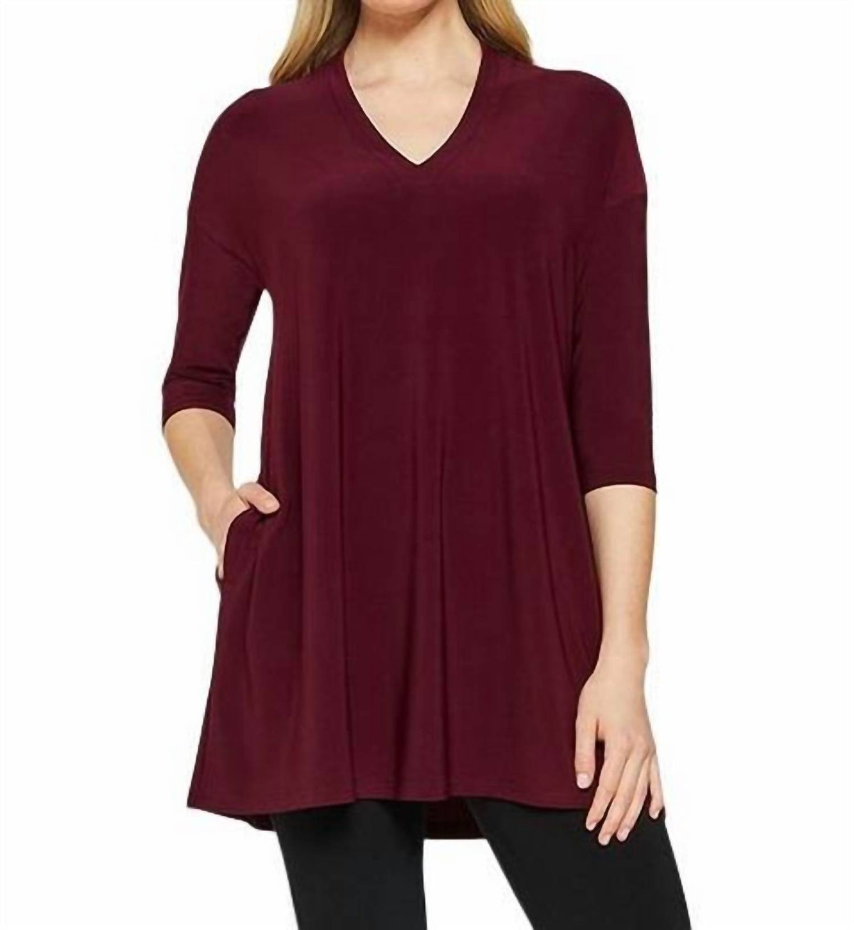 Sympli - V Ruched Tunic Top