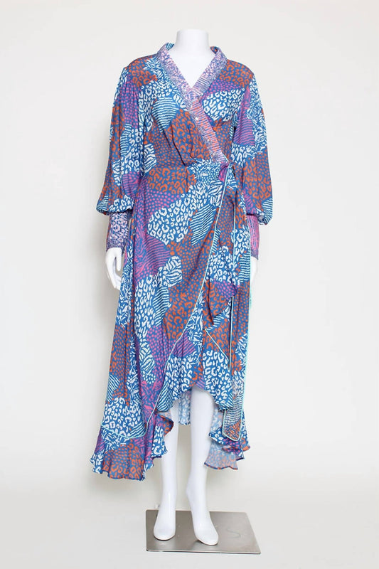 Taj By Sabrina Crippa - LANTANA DRESS - animal - asymmetrical - blue