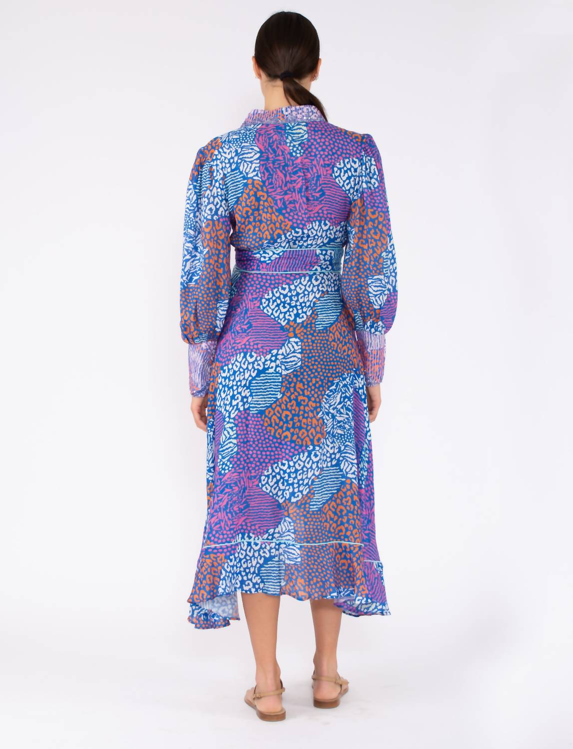 Taj By Sabrina Crippa - LANTANA DRESS - animal - asymmetrical - blue