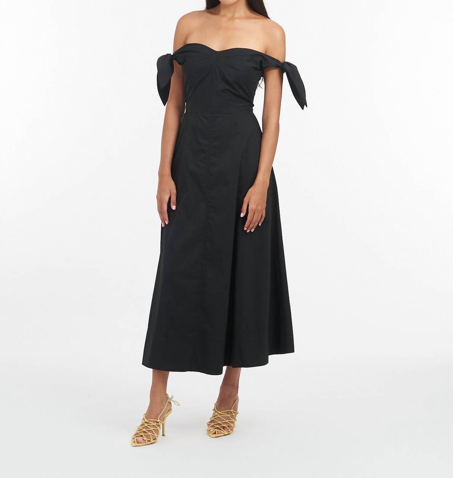 Tanya Taylor - Ashland Off - shlouder Dress - black - clothing - dresses