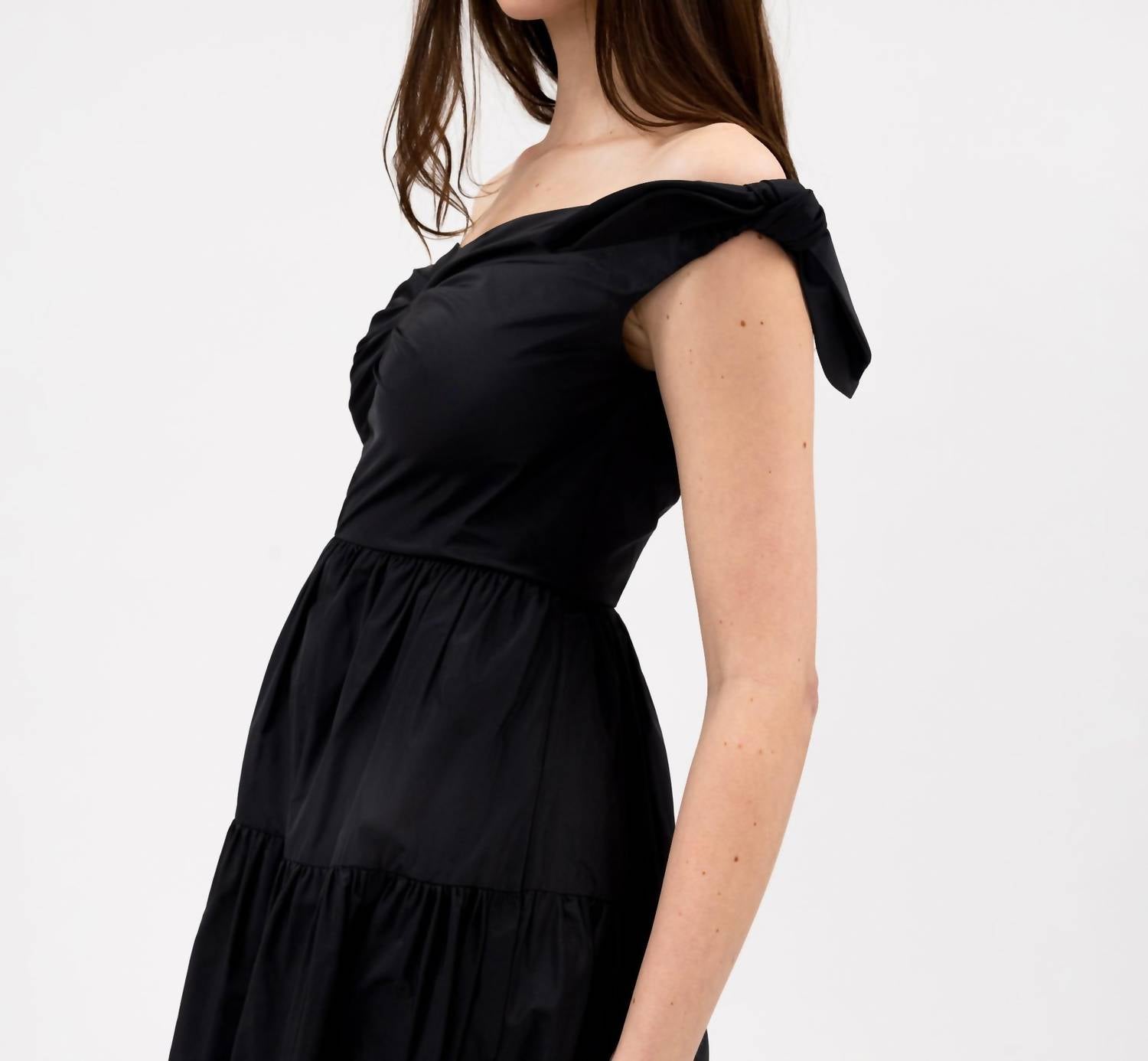 Tanya Taylor - Ashland Off - shlouder Dress - black - clothing - dresses