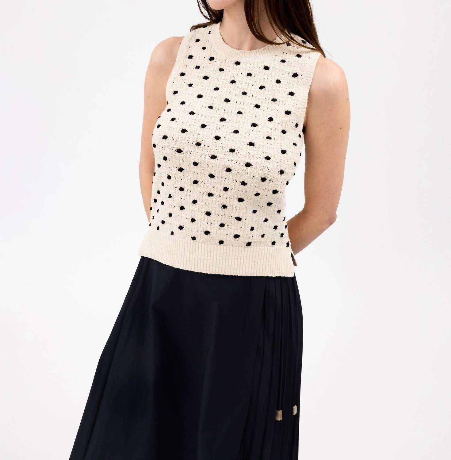 Tanya Taylor - Avril Sleeveless Knit Top - beige - blouses - clothing