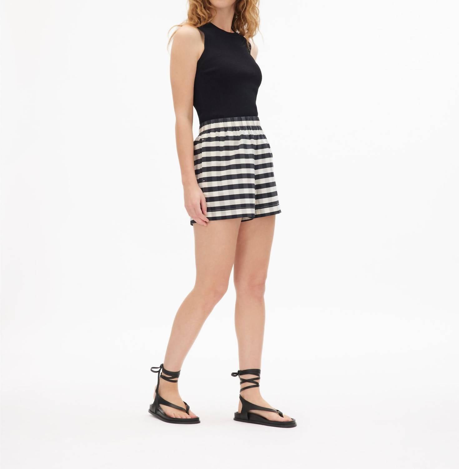 Tanya Taylor - Fallon Gingham Mini Length Short - bermudas - black - clothing