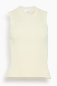 Tanya Taylor - Joelle Ribbed Tank Top - beige - clothing - solid