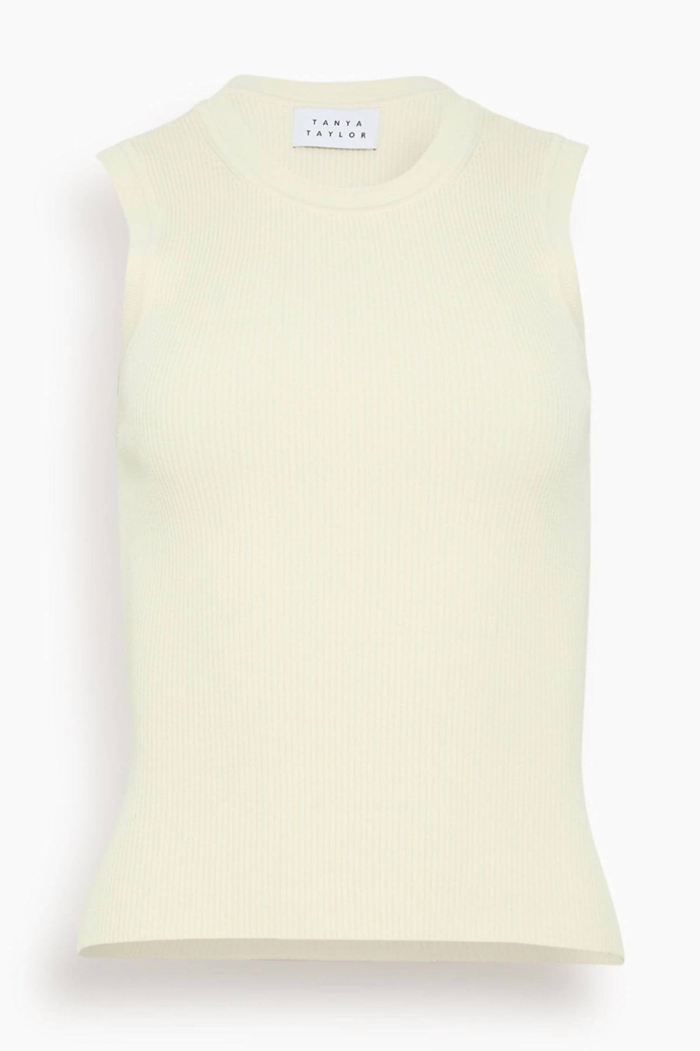 Tanya Taylor - Joelle Ribbed Tank Top - beige - clothing - solid