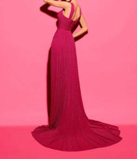 Tarik Ediz - Square Neckline Ruched Gown