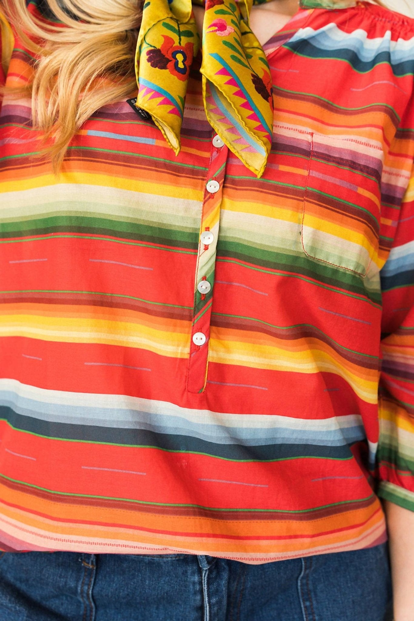 Tasha Polizzi - Serape Blouse - blouses - clothing - cotton