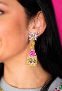 Taylor Shaye - Custom Beaded Bridal Earrings - Here To Party - earrings - jewelry - pink