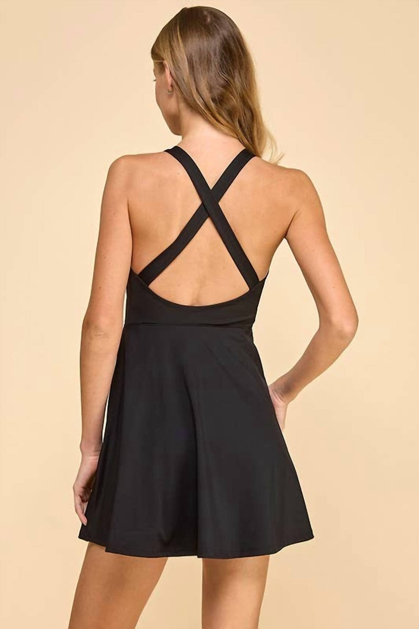 Tcec - Athletic Dress With Built In Short - black - clothing - dresses