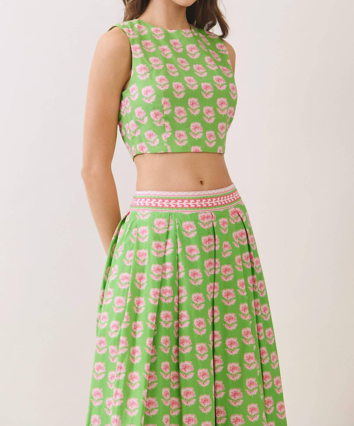 Tcec - Cate Crop Maxi Skirt Set
