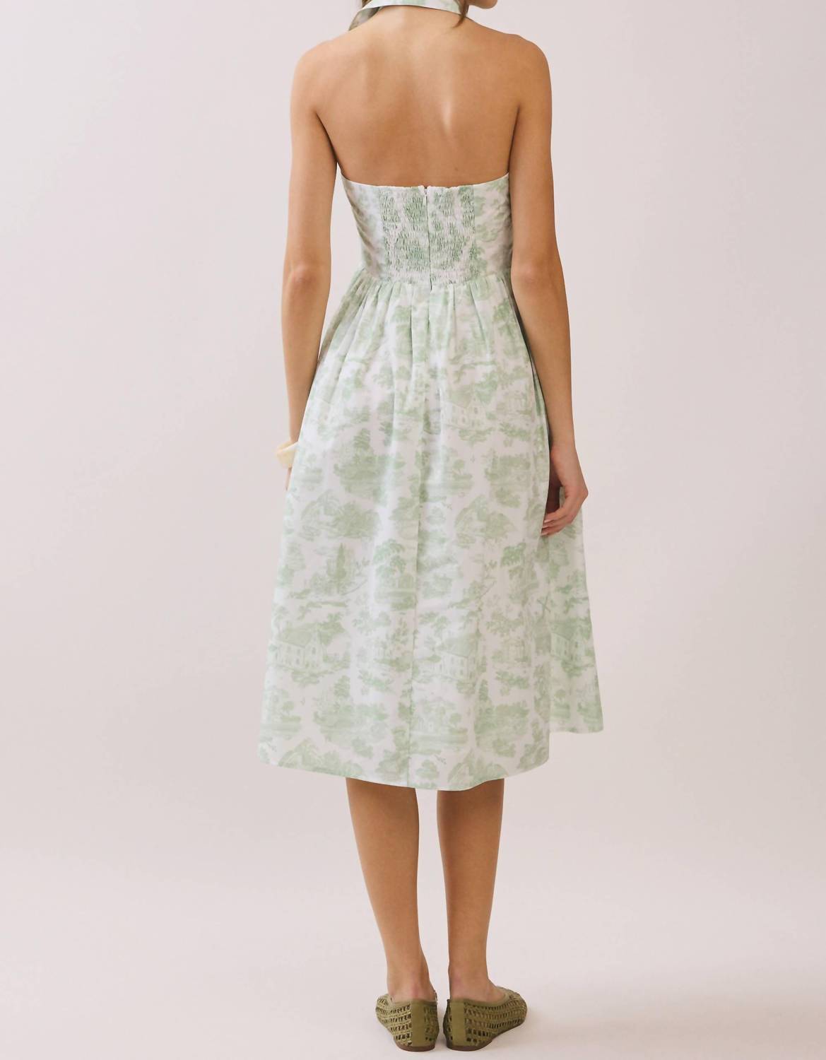 Tcec - Collared Toile Halter Dress