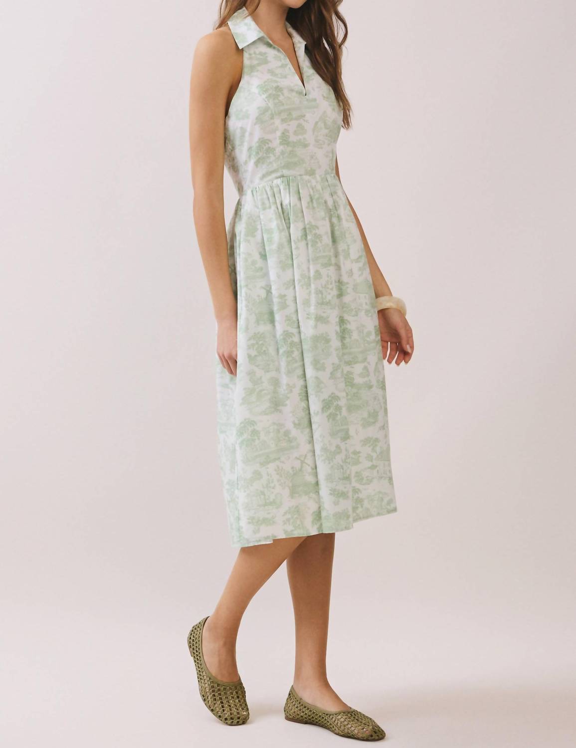 Tcec - Collared Toile Halter Dress