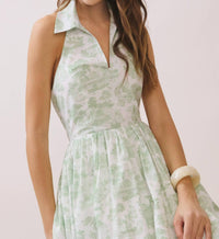 Tcec - Collared Toile Halter Dress