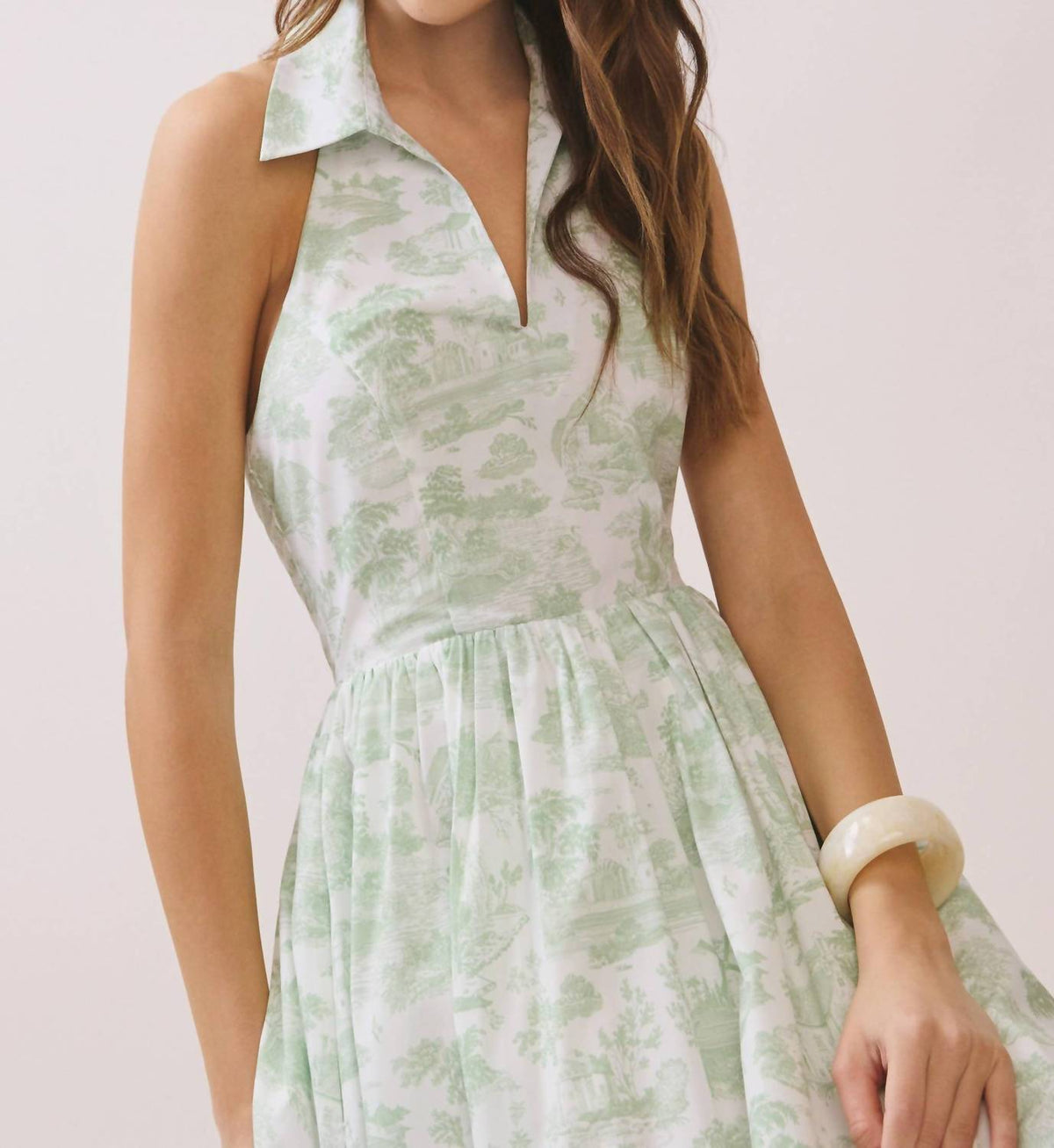 Tcec - Collared Toile Halter Dress