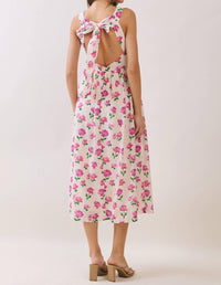 Tcec - Floral Bow Back Midi Dress