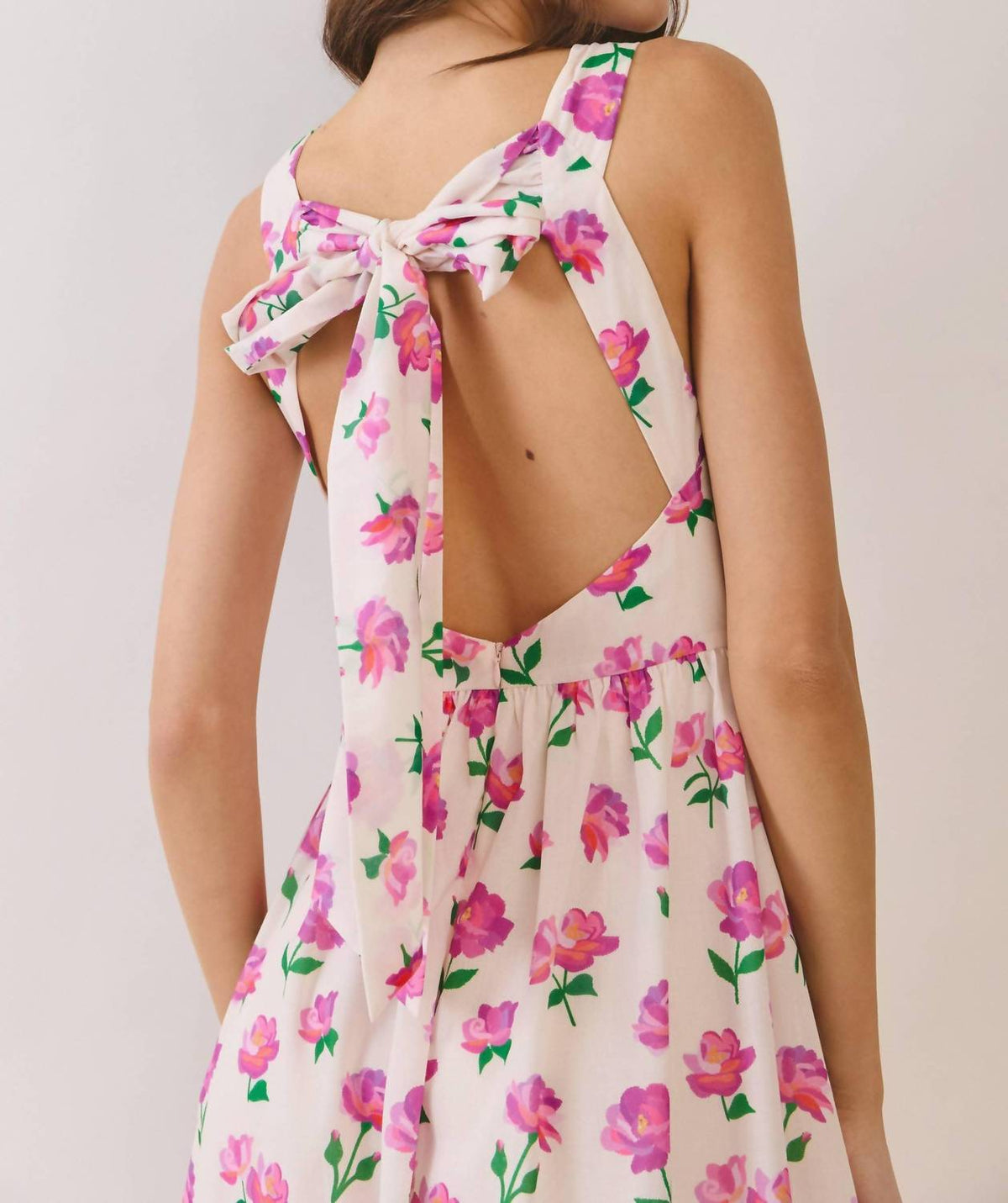 Tcec - Floral Bow Back Midi Dress