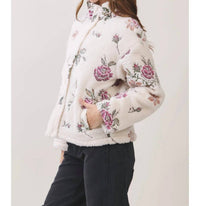 Tcec - Floral Embroidered Sherpa Jacket