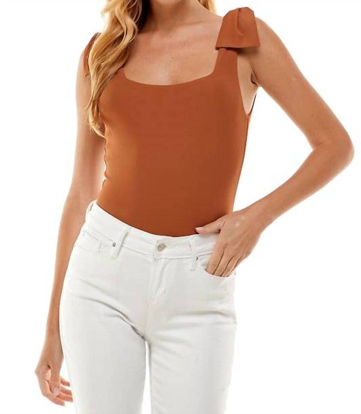 Haley Bow Shoulder Bodysuit