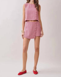 Tcec - Houndstooth Skirt Set