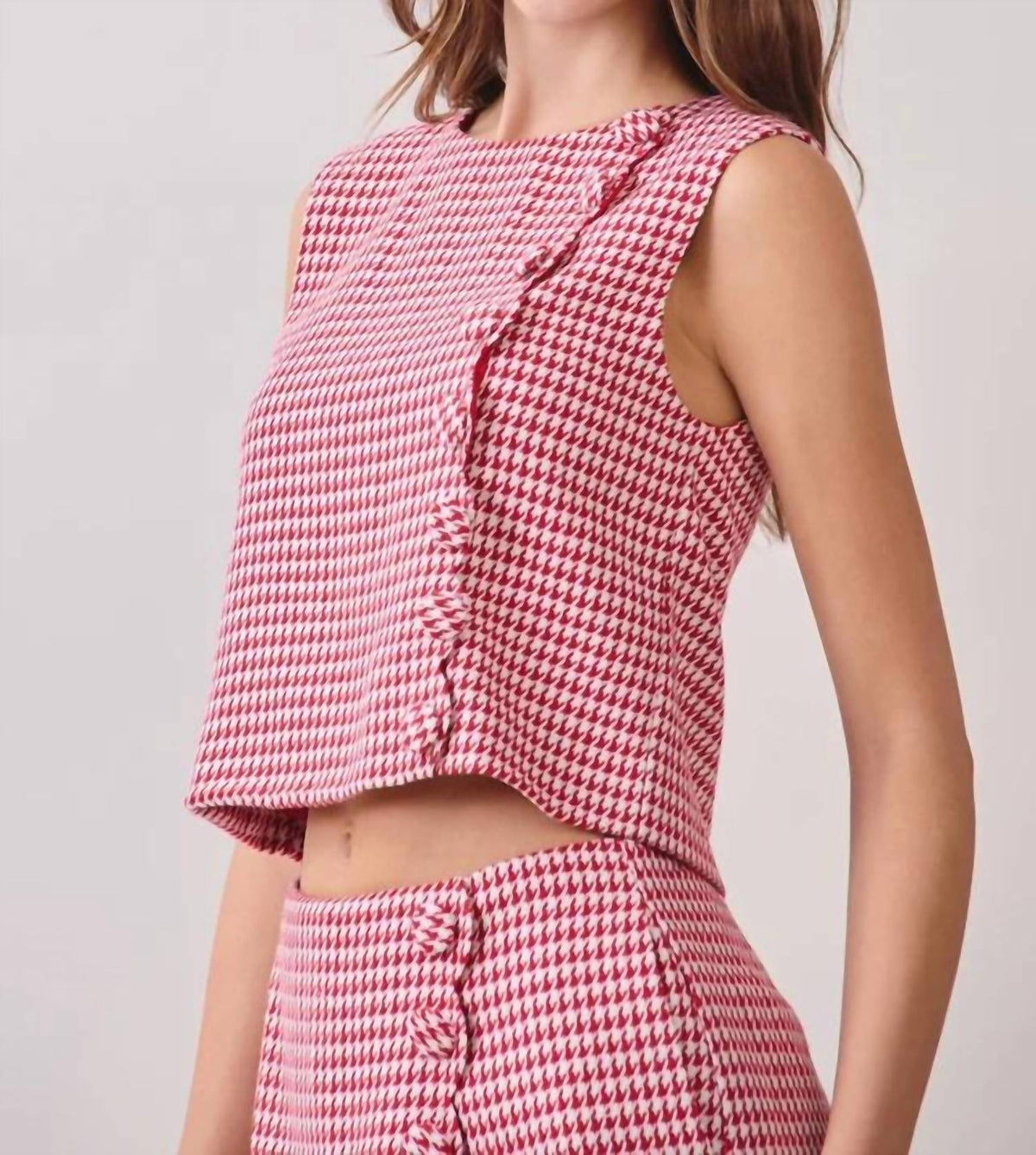 Tcec - Houndstooth Skirt Set