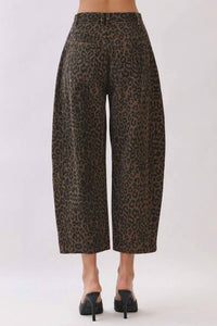 Tcec - Leopard Print Barrel Leg Pants