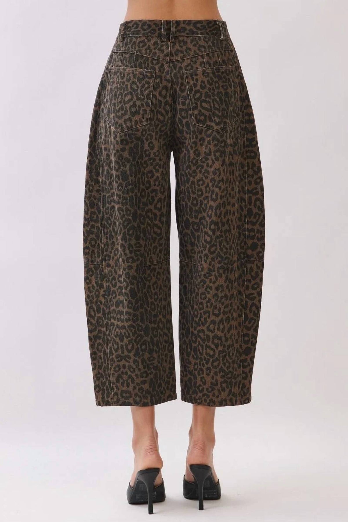 Tcec - Leopard Print Barrel Leg Pants