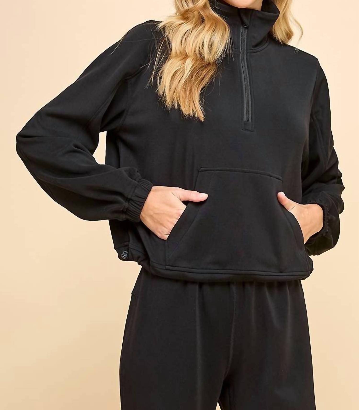 Tcec - Mock Neck Sweatshirt - black - clothing - hoodies