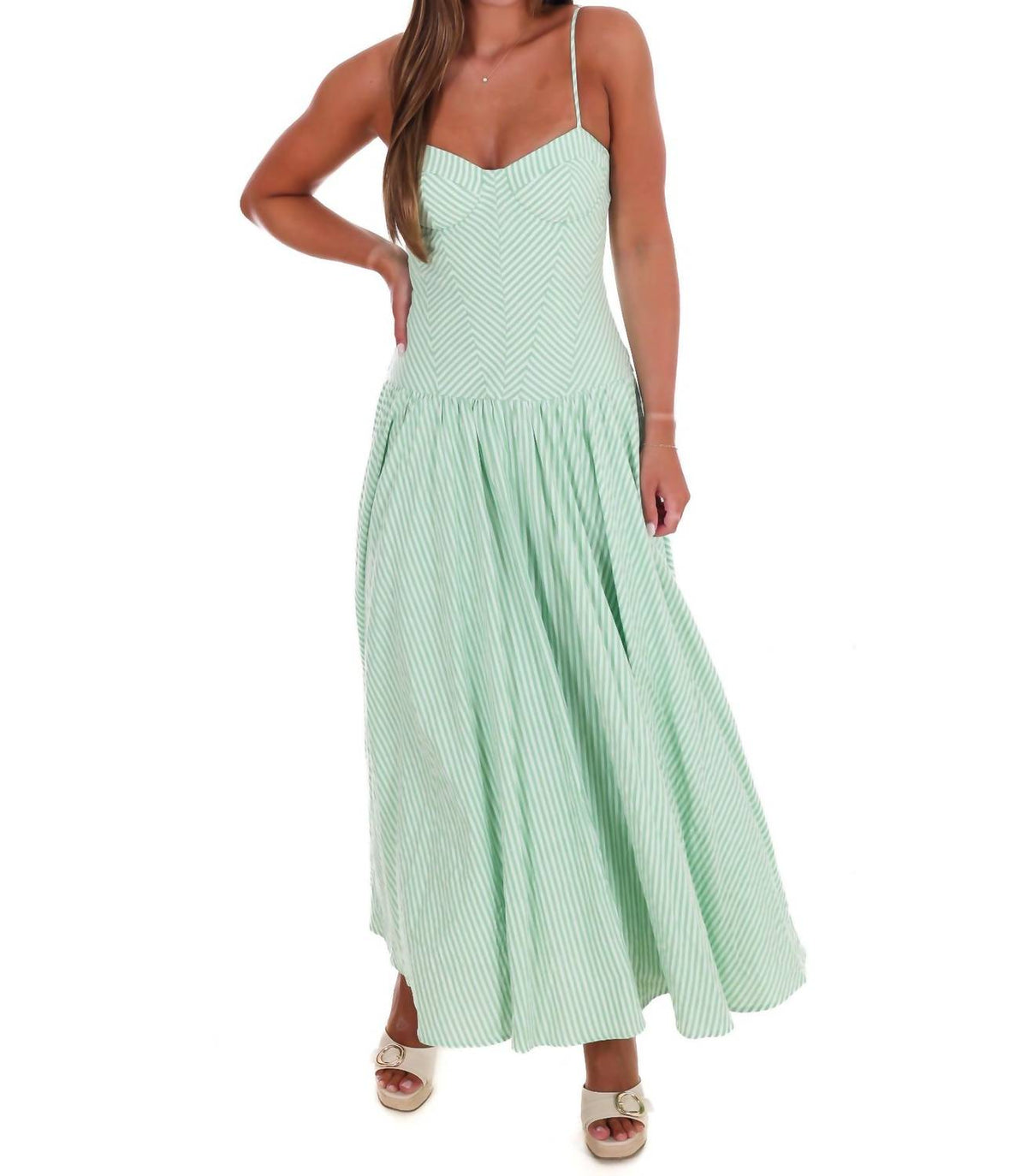 Tcec - Oceanview Striped Maxi Dress