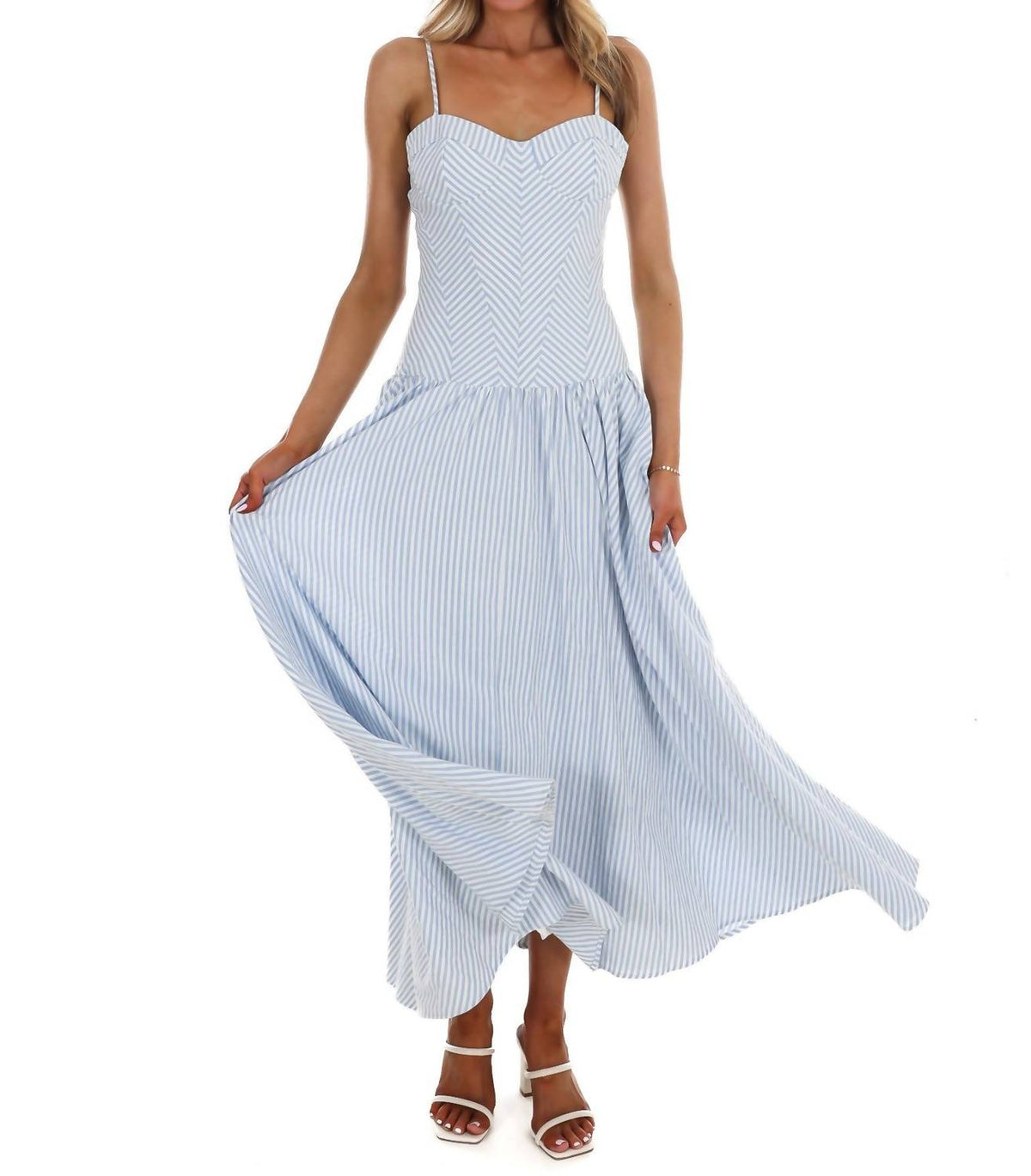 Tcec - Oceanview Striped Maxi Dress
