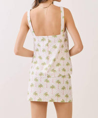 Tcec - Palm Print Square Neck Top