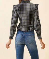 Tcec - Plaid Peplum Hem Top