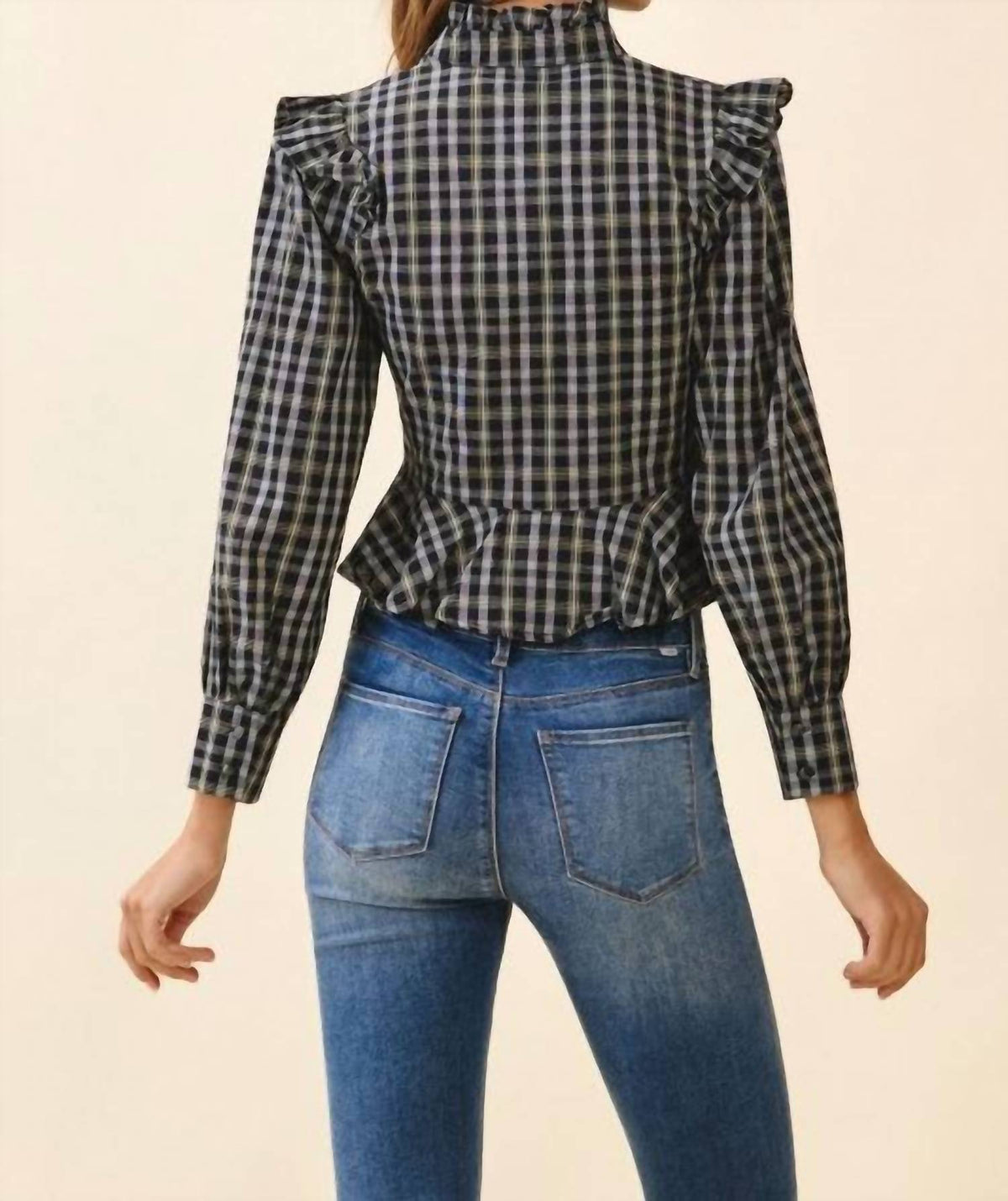 Tcec - Plaid Peplum Hem Top