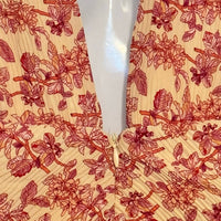 Tcec - Printed Pleated Halter Midi Dress
