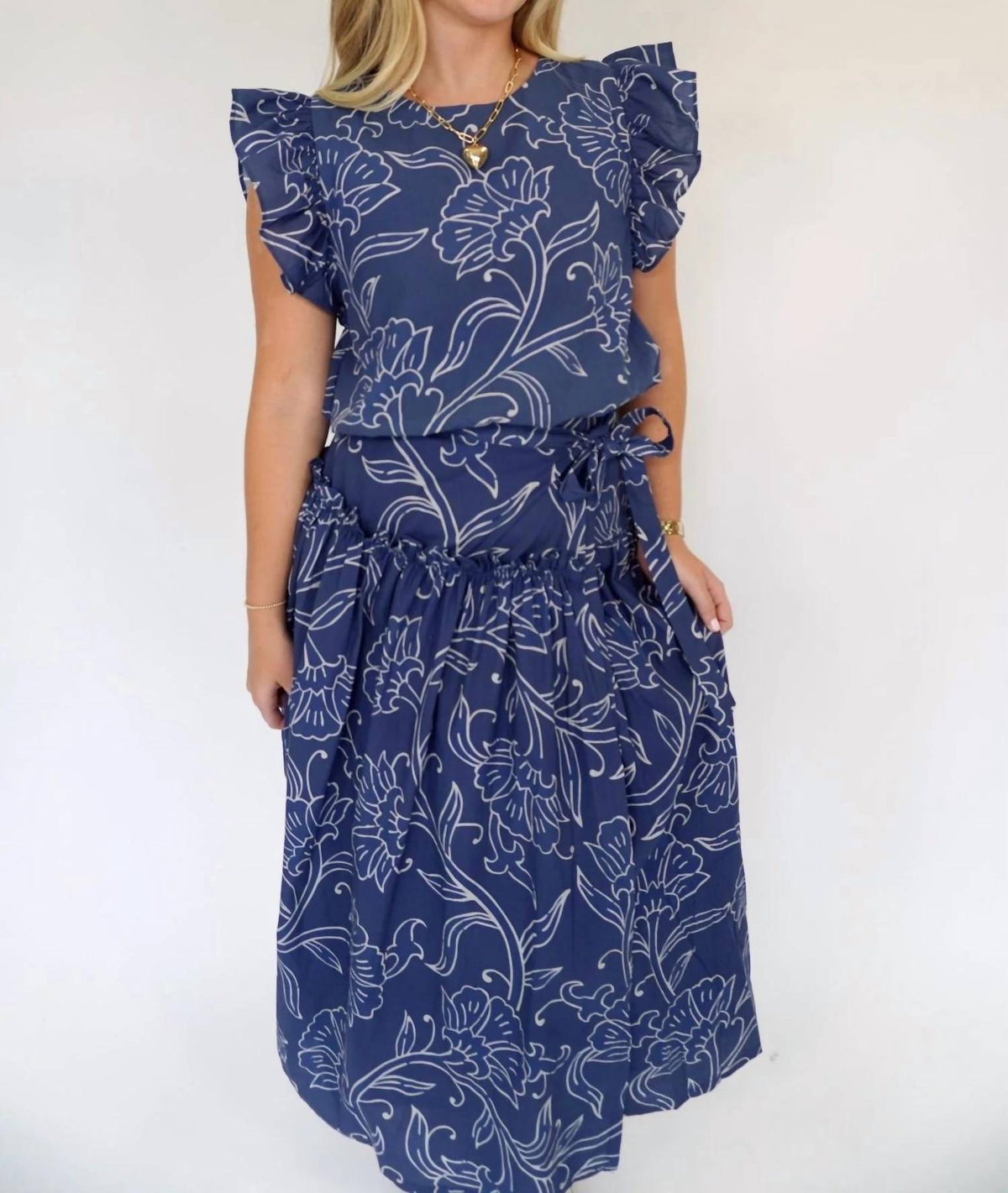 Tcec - River Floral Tiered Midi Skirt