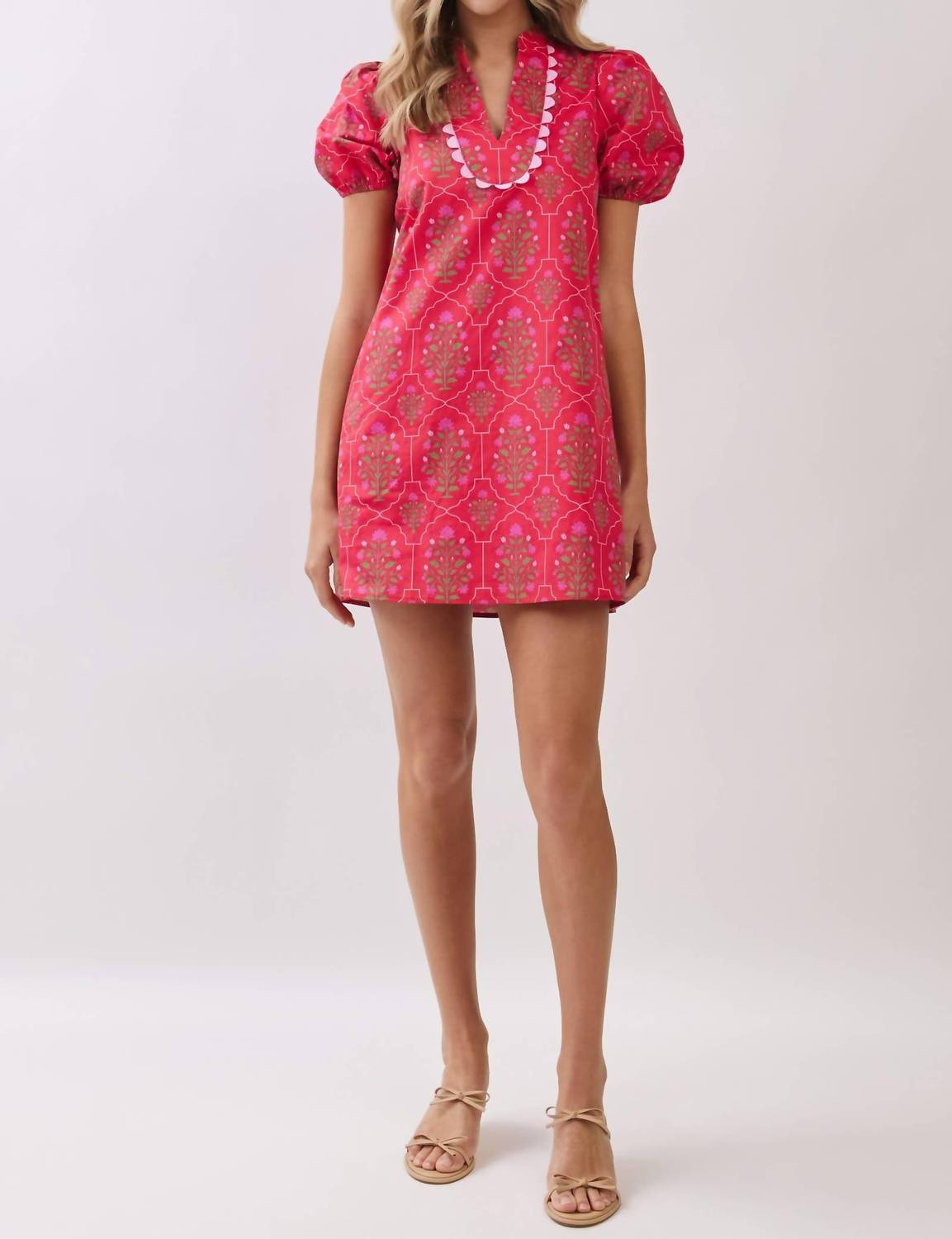 Tcec - Scallops Floral Mini Dress