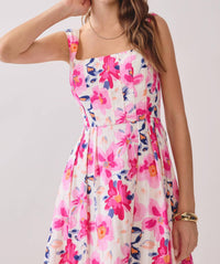 Tcec - Square Neck Floral Mini Dress
