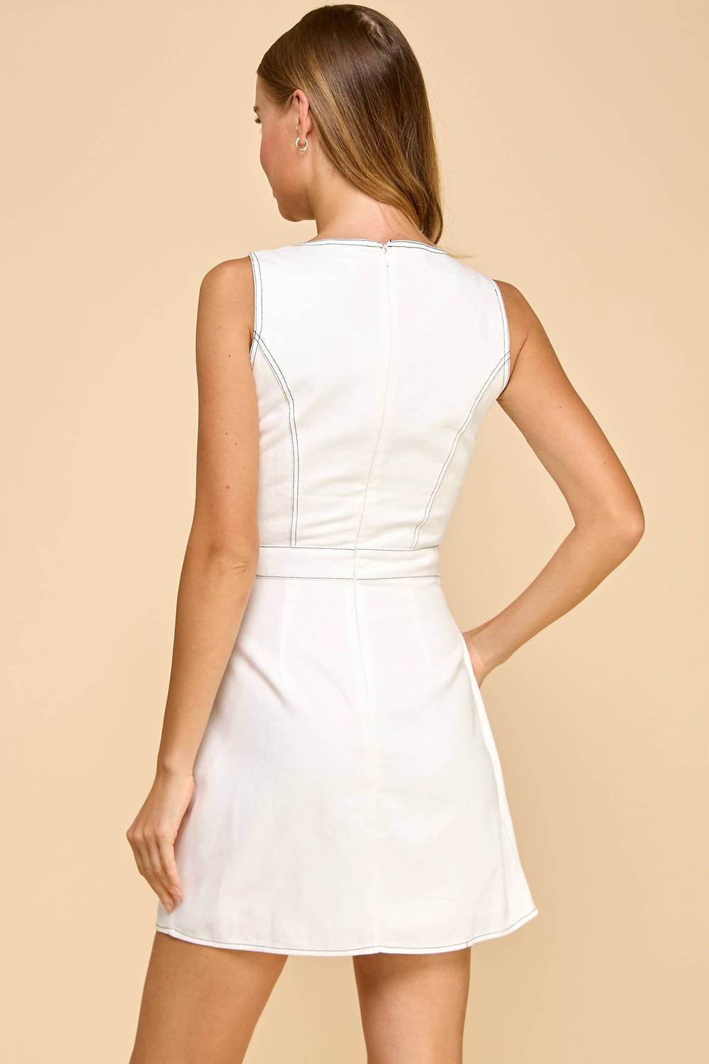 Tcec - Square Neck Sleeveless Cinched Waist Detail Dress - clothing - collection:Graddresses(Auto) - dresses