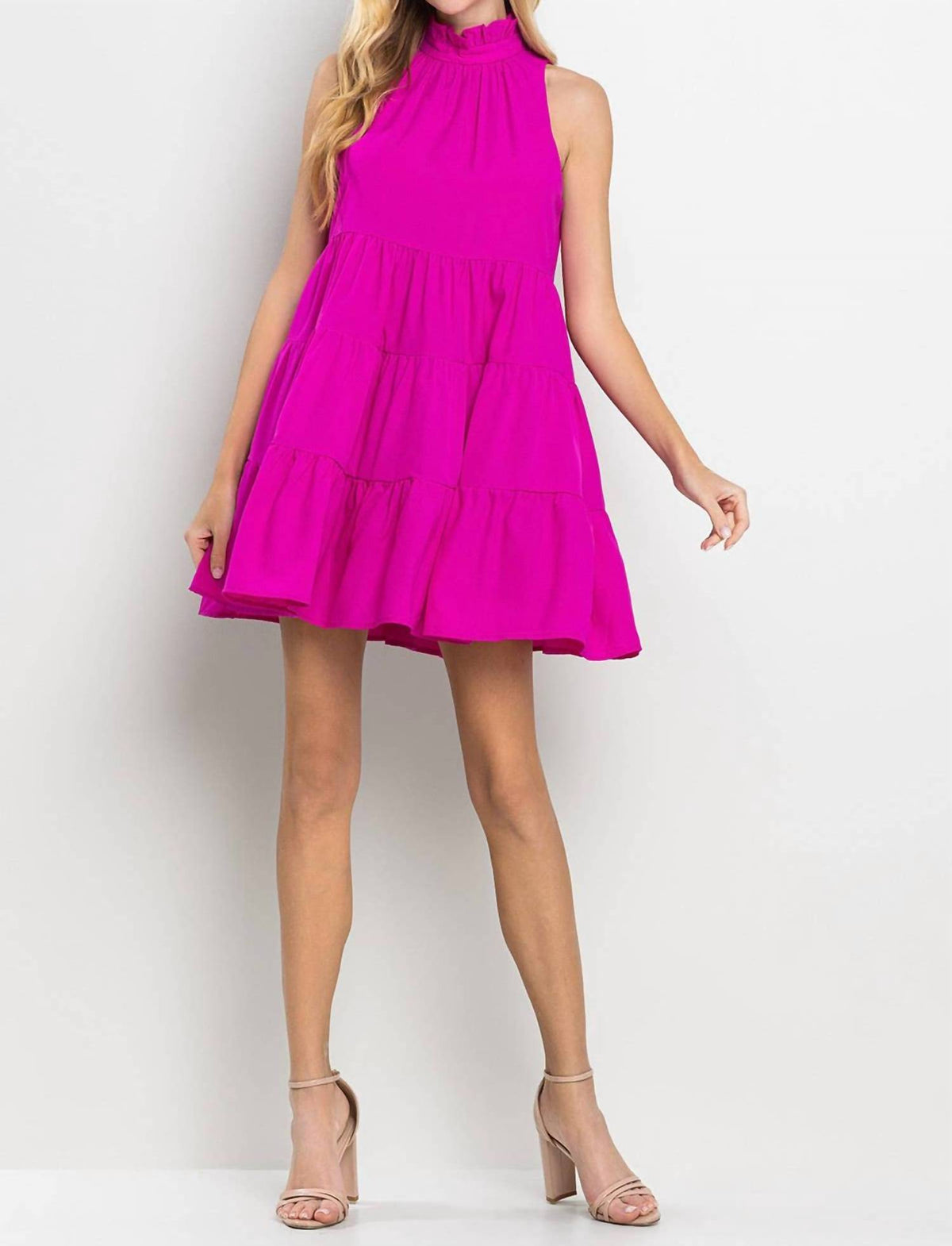 Tcec - Tiered Halter Dress