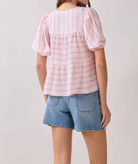 Tcec - Tip Tie-neck Peplum Top