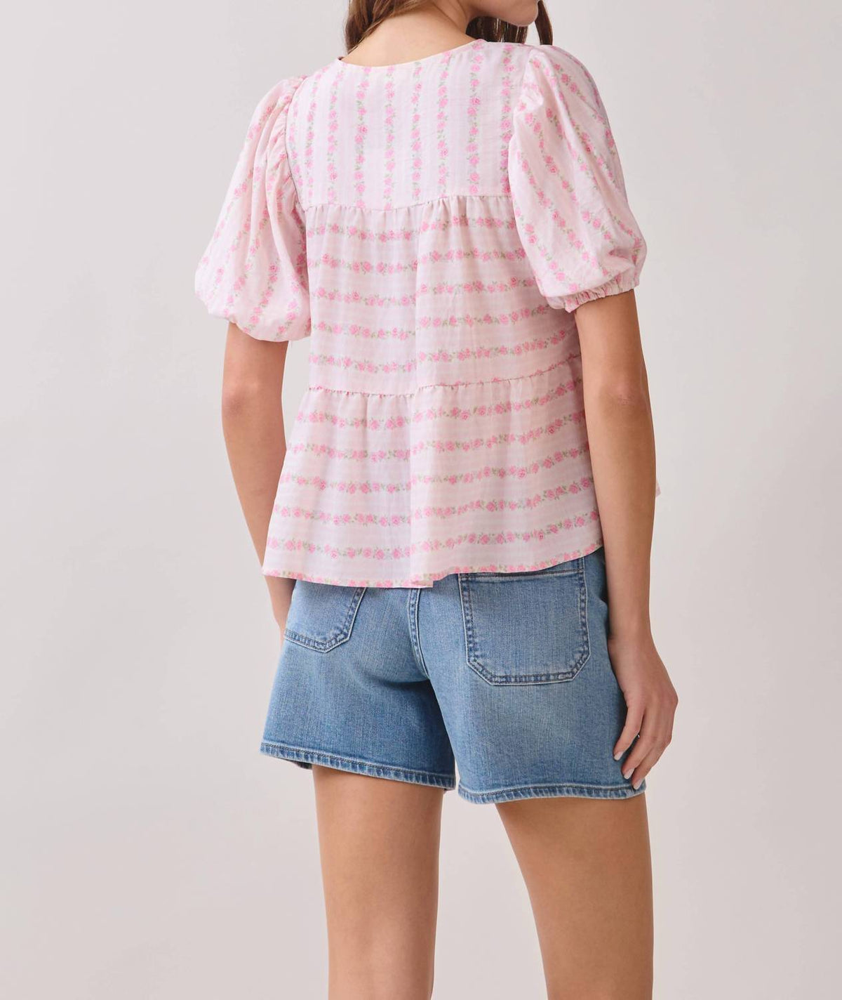 Tcec - Tip Tie-neck Peplum Top