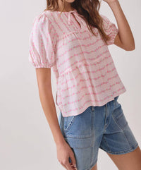 Tcec - Tip Tie-neck Peplum Top