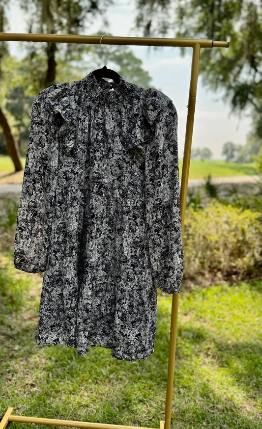 Tcec - Women's Abstract Tiered Dress - black - clothing - dresses