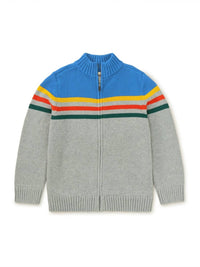Tea Collection - Striped Traveler Zip Sweater