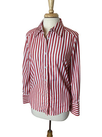 Tea & Cup - Women's Long Sleeve Striped Blouse