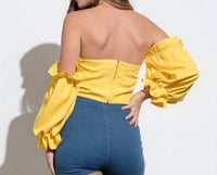 Tea & Cup - Yasmine Off Shoulder Top - clothing - crop - tops - polyester