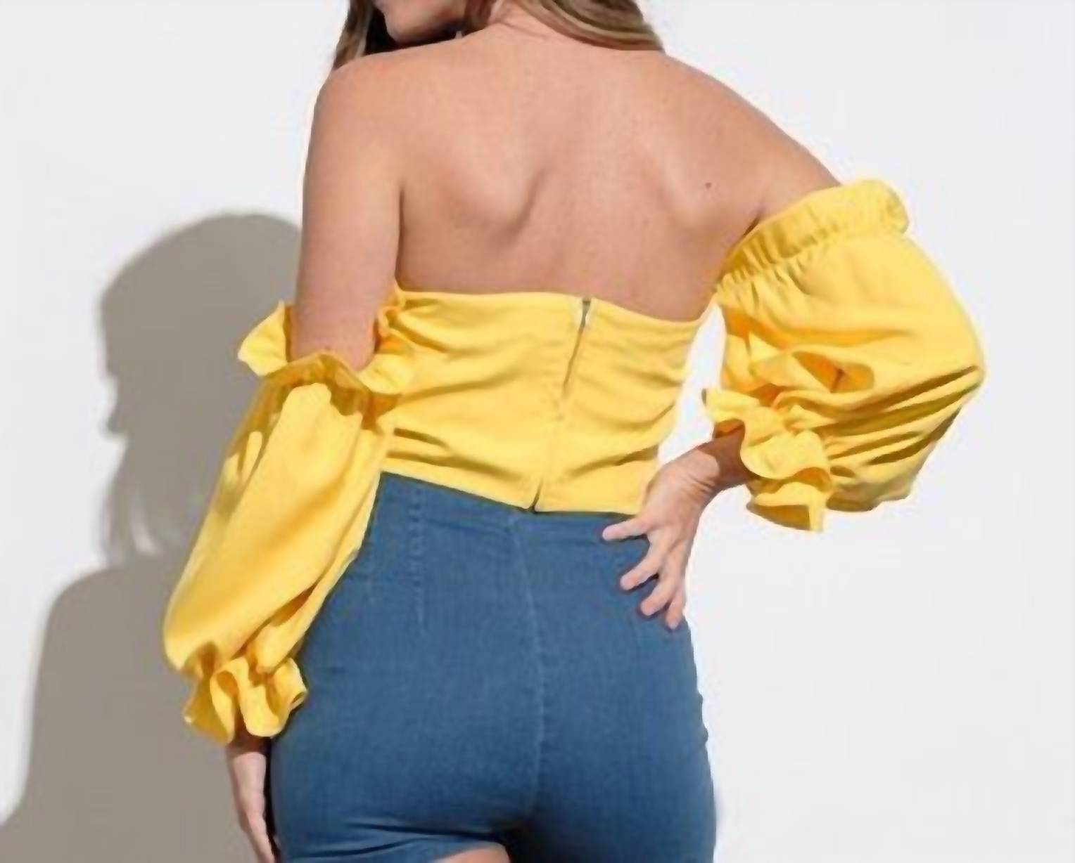Tea & Cup - Yasmine Off Shoulder Top - clothing - crop - tops - polyester