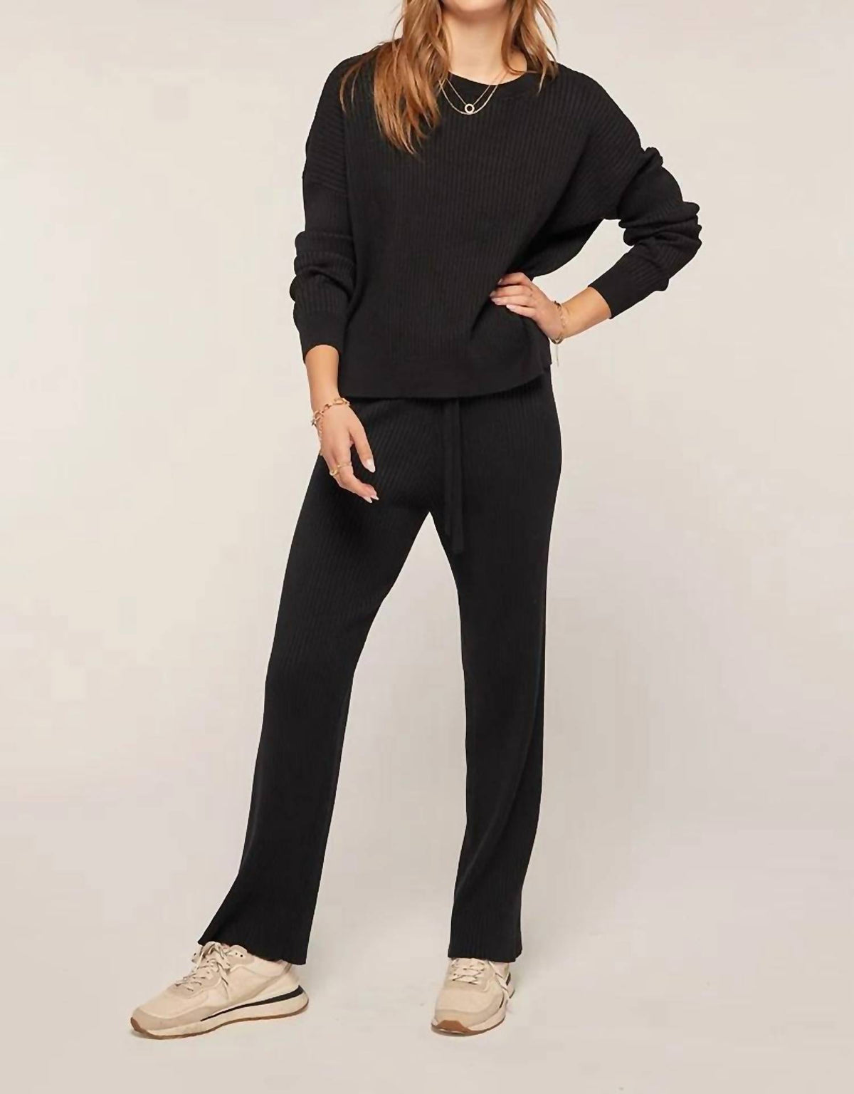 Tea N Rose - Ribbed Crew Sweater
